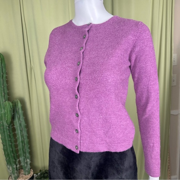Vintage GAP Women's Purple Wool Cardigan Sweater - Picture 2 of 6